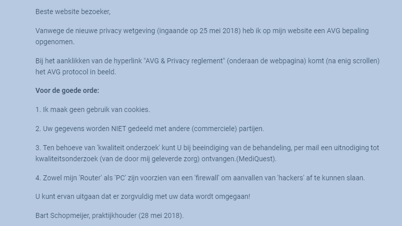 Aanpassingen Website AVG - Nieuwe privacy wetgeving